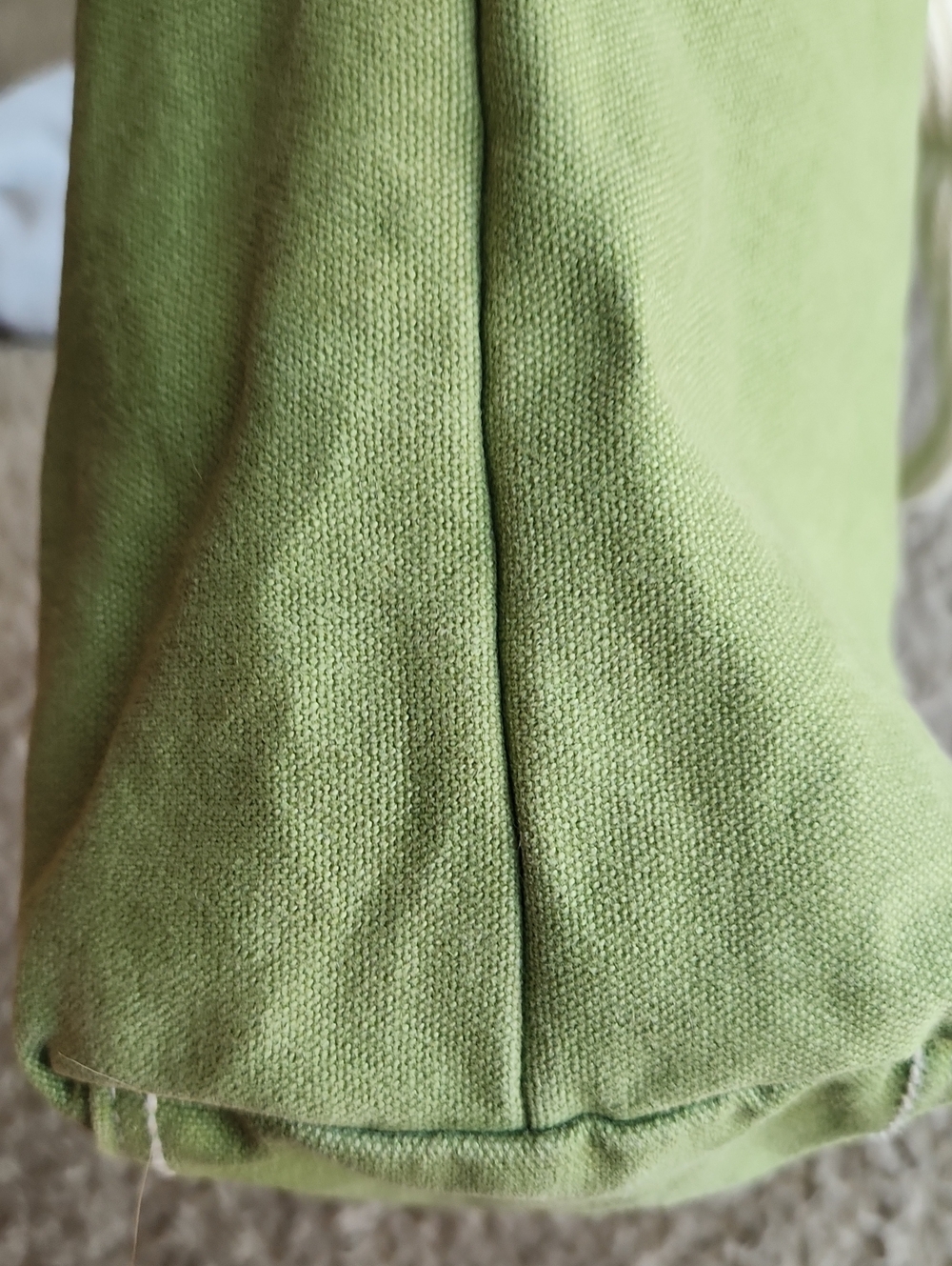 Life Is Good Green Floral Canvas Tote Bag with Cream Handles - Picture 9 of 11